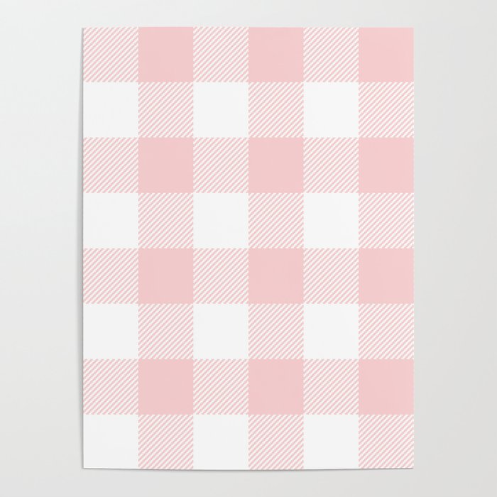 Baby Pink Buffalo Check Poster Gallery Image 4