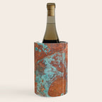 Tarnished Metal Copper Aqua Texture - Natural Marbling Industrial Art  Wine Chiller Gallery Image 2