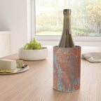 Tarnished Metal Copper Aqua Texture - Natural Marbling Industrial Art  Wine Chiller Gallery Image 4