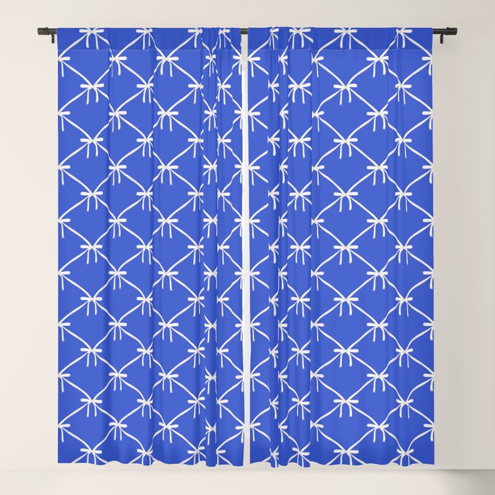 Bows & Ribbons Pattern XLVIII Bright Blue Window Curtain Gallery Image 5