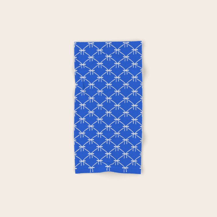 Bows & Ribbons Pattern XLVIII Bright Blue Bath Towel Gallery Image 1
