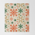 Snowflake Collection - Retro Palette Throw Blanket Gallery Image 2