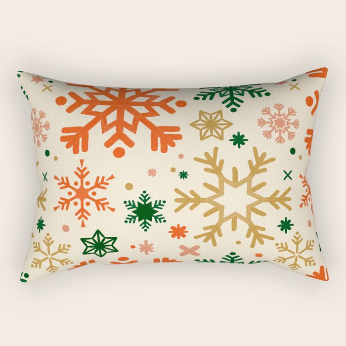 Snowflake Collection - Retro Palette Rectangular Pillow Gallery Image 2