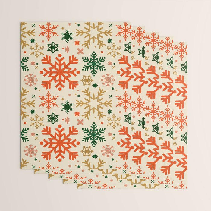 Snowflake Collection - Retro Palette Wrapping Paper Gallery Image 3