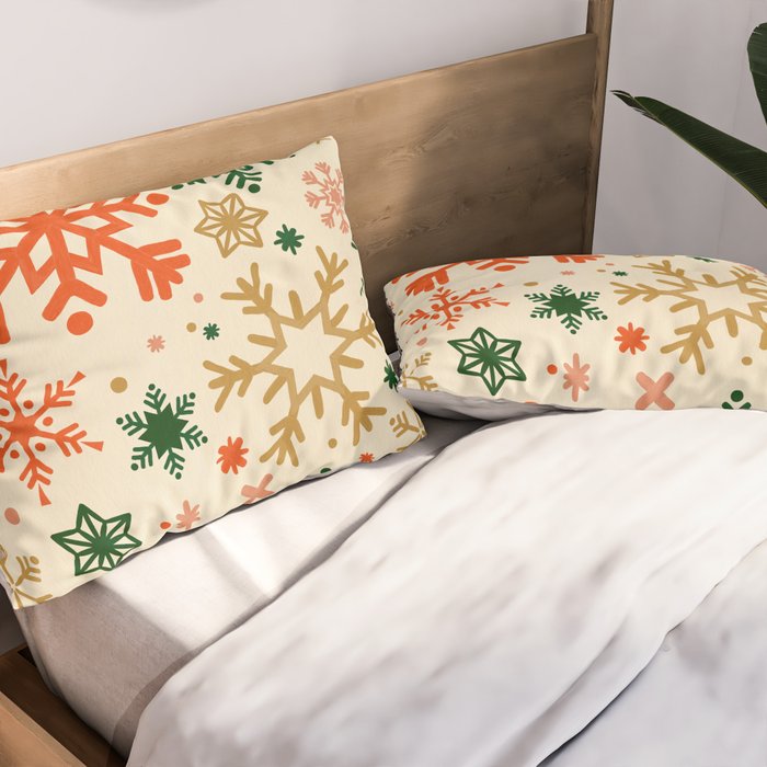 Snowflake Collection - Retro Palette Pillow Sham Gallery Image 2