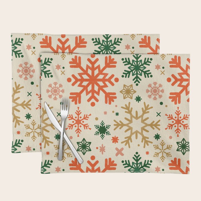 Snowflake Collection - Retro Palette Placemat Gallery Image 1