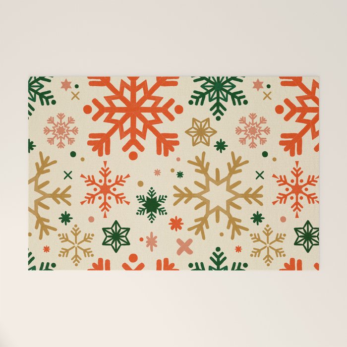 Snowflake Collection - Retro Palette Welcome Mat Gallery Image 1