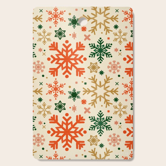 Snowflake Collection - Retro Palette Cutting Board Gallery Image 1