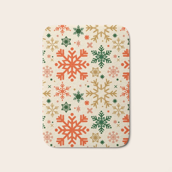 Snowflake Collection - Retro Palette Bath Mat Gallery Image 1