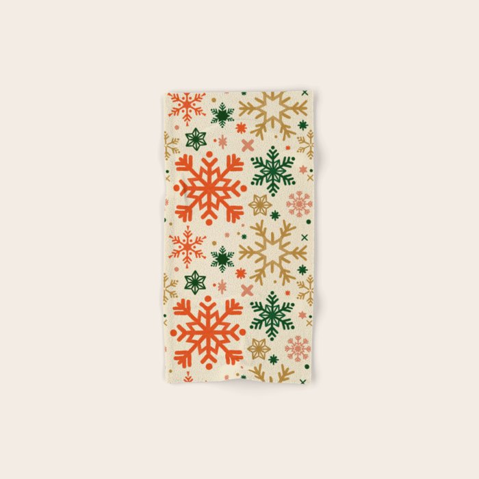 Snowflake Collection - Retro Palette Bath Towel Gallery Image 1