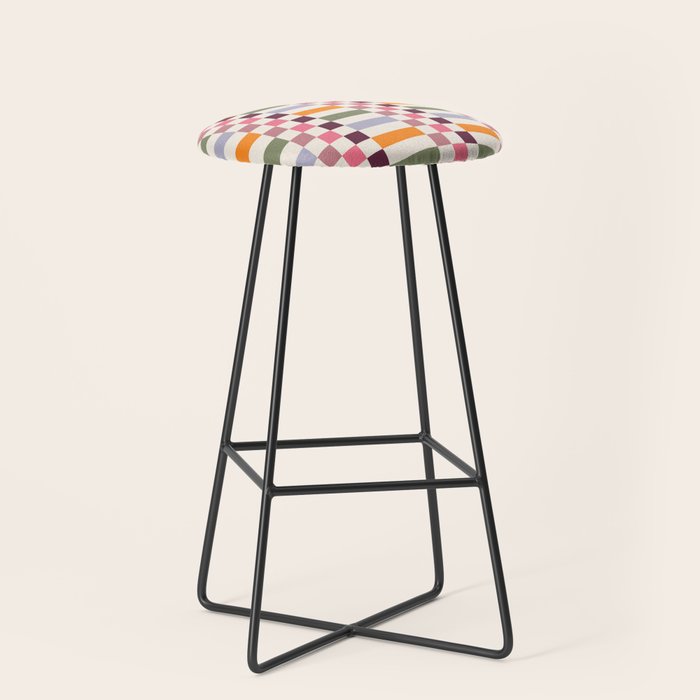 Checker Grid - eclectic Stool Gallery Image 1