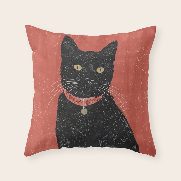 Black Cat 6 Throw Pillow Gallery Image 6