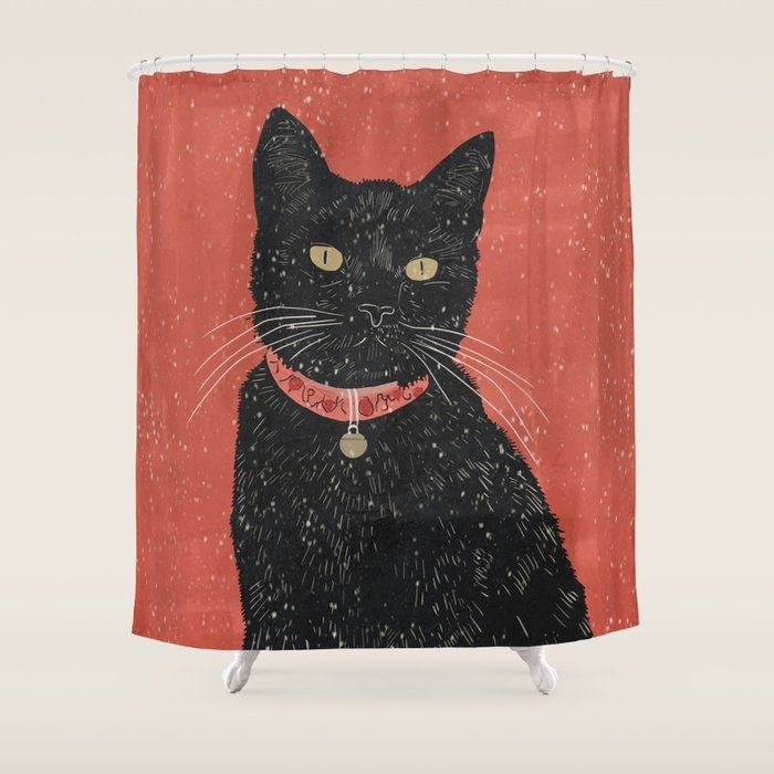 Black Cat 6 Shower Curtain Gallery Image 1