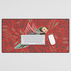 Peace Bird - Red Desk Mat Gallery Image 1