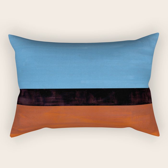 Autumn Sky Color field Abstract Mid Century Modern Minimalist  Rectangular Pillow Gallery Image 1