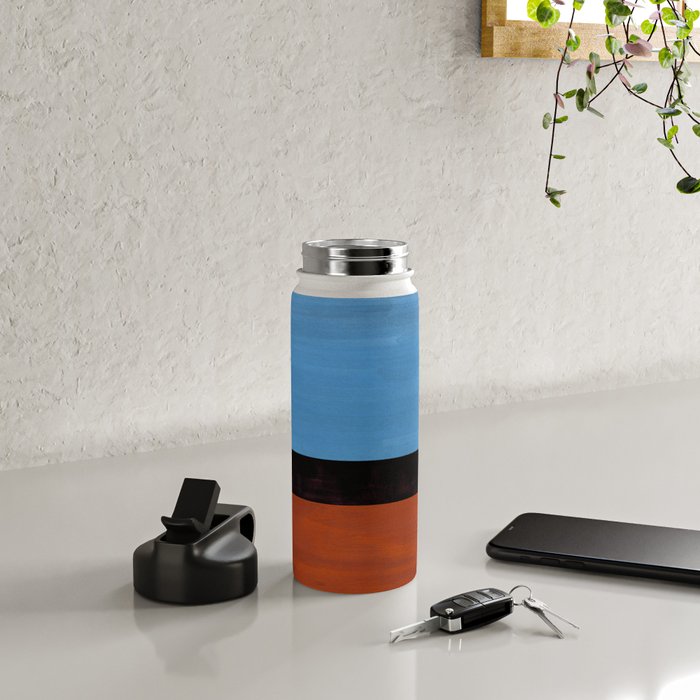 Autumn Sky Color field Abstract Mid Century Modern Minimalist  Water Bottle Gallery Image 4