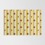 Yellow Stripes and Red Dots Pattern with Texture Rug Gallery Image 2