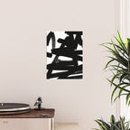 Thinking Out Loud - Black and white abstract painting, raw brush strokes Poster Gallery Image 2
