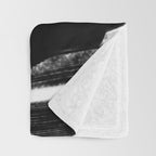 Thinking Out Loud - Black and white abstract painting, raw brush strokes Throw Blanket Gallery Image 3