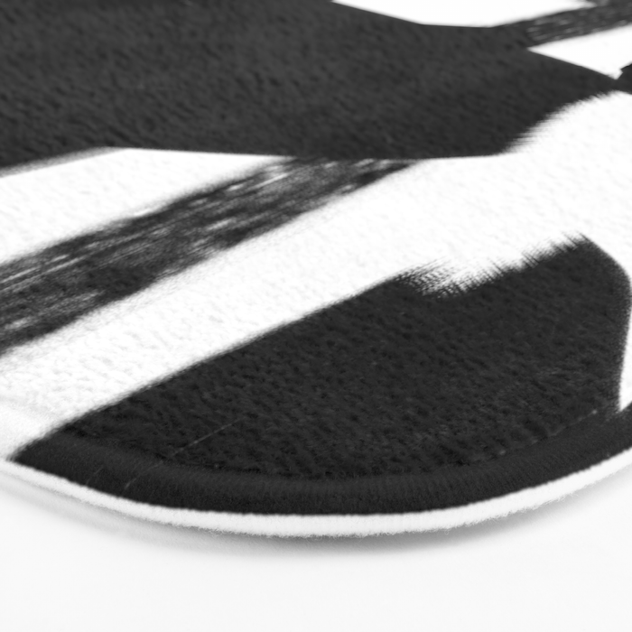 Thinking Out Loud - Black and white abstract painting, raw brush strokes Bath Mat Gallery Image 3