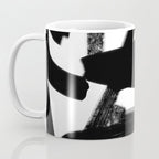 Thinking Out Loud - Black and white abstract painting, raw brush strokes Coffee Mug Gallery Image 3