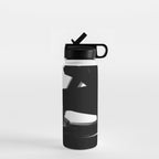 Thinking Out Loud - Black and white abstract painting, raw brush strokes Water Bottle Gallery Image 1