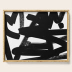 Thinking Out Loud - Black and white abstract painting, raw brush strokes Serving Tray Gallery Image 1