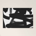 Thinking Out Loud - Black and white abstract painting, raw brush strokes Welcome Mat Gallery Image 1