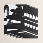 Thinking Out Loud - Black and white abstract painting, raw brush strokes Wrapping Paper Gallery Image 3