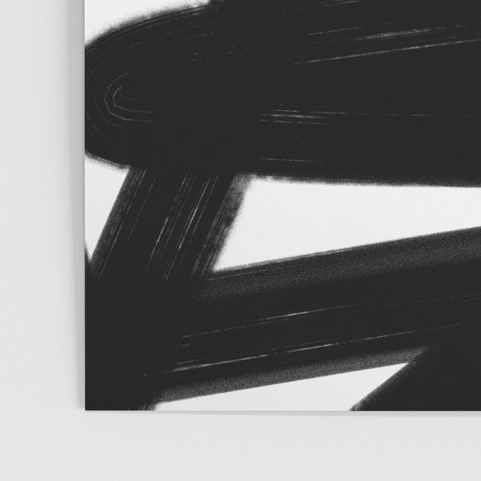 Thinking Out Loud - Black and white abstract painting, raw brush strokes Poster Gallery Image 3