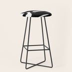 Thinking Out Loud - Black and white abstract painting, raw brush strokes Stool Gallery Image 1