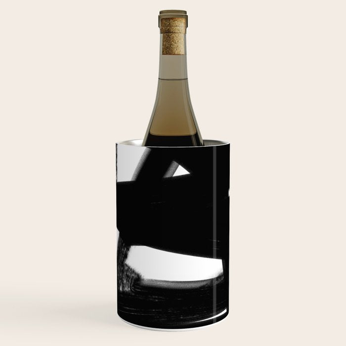 Thinking Out Loud - Black and white abstract painting, raw brush strokes Wine Chiller Gallery Image 1
