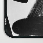 Thinking Out Loud - Black and white abstract painting, raw brush strokes Laptop Sleeve Gallery Image 3