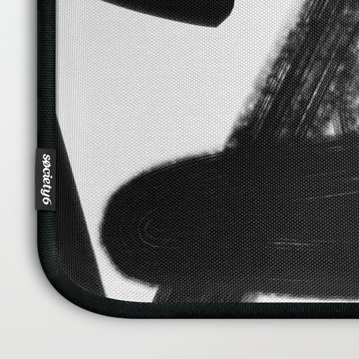 Thinking Out Loud - Black and white abstract painting, raw brush strokes Laptop Sleeve Gallery Image 3