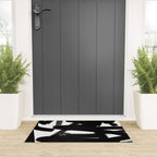 Thinking Out Loud - Black and white abstract painting, raw brush strokes Welcome Mat Gallery Image 3