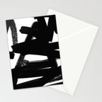 Thinking Out Loud - Black and white abstract painting, raw brush strokes Stationery Card Gallery Image 2