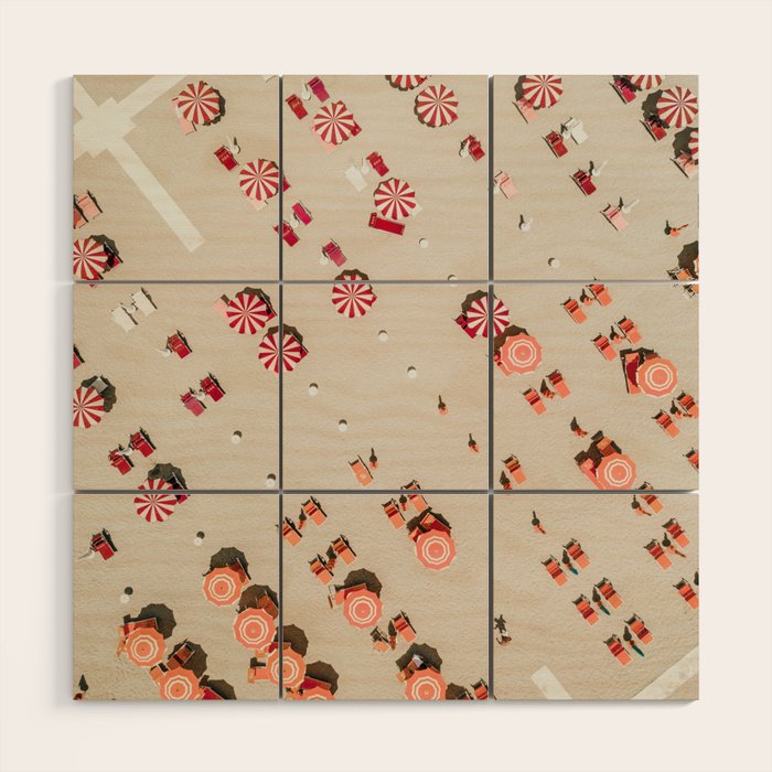 Aerial View of beach in Italy Wood Wall Art Gallery Image 1