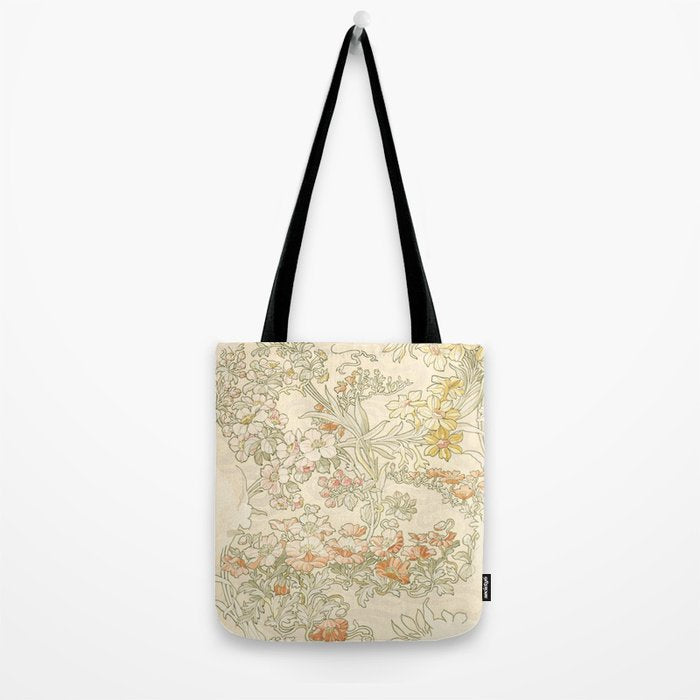 Alphonse Mucha "Anemones, Apple Blossoms and Narcissis" Tote Bag Gallery Image 2