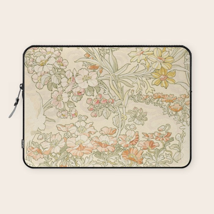 Alphonse Mucha "Anemones, Apple Blossoms and Narcissis" Laptop Sleeve Gallery Image 1