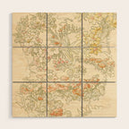 Alphonse Mucha "Anemones, Apple Blossoms and Narcissis" Wood Wall Art Gallery Image 1