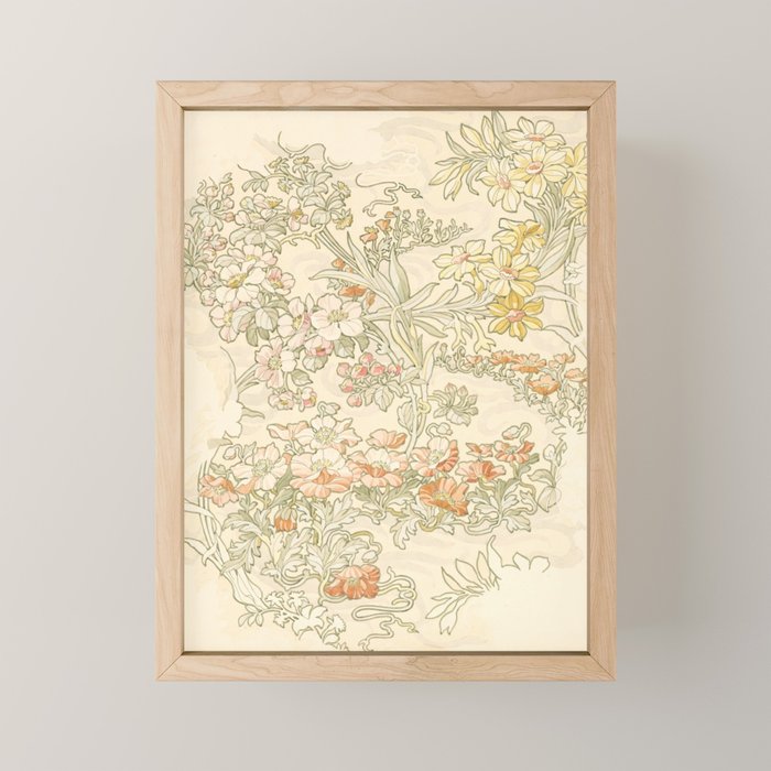 Alphonse Mucha "Anemones, Apple Blossoms and Narcissis" Mini Art Print Gallery Image 1