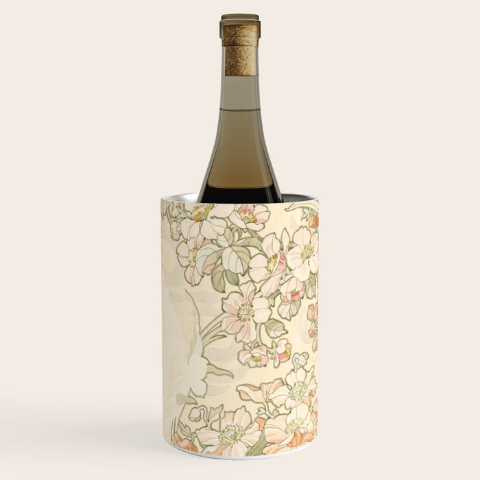 Alphonse Mucha "Anemones, Apple Blossoms and Narcissis" Wine Chiller Gallery Image 2