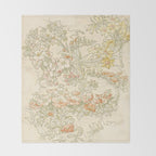 Alphonse Mucha "Anemones, Apple Blossoms and Narcissis" Throw Blanket Gallery Image 2