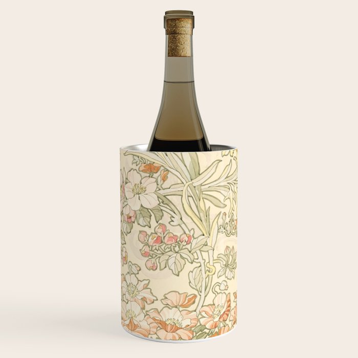 Alphonse Mucha "Anemones, Apple Blossoms and Narcissis" Wine Chiller Gallery Image 1