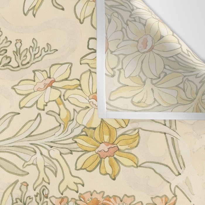 Alphonse Mucha "Anemones, Apple Blossoms and Narcissis" Wall Tapestry Gallery Image 3
