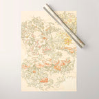 Alphonse Mucha "Anemones, Apple Blossoms and Narcissis" Wrapping Paper Gallery Image 1