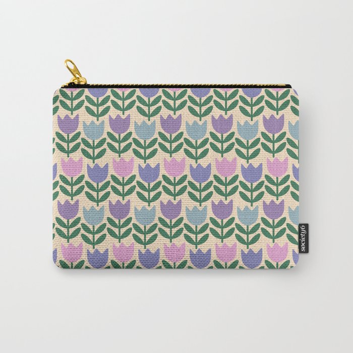 Tulip - Pastel Floral Pattern Carry All Pouch Gallery Image 1