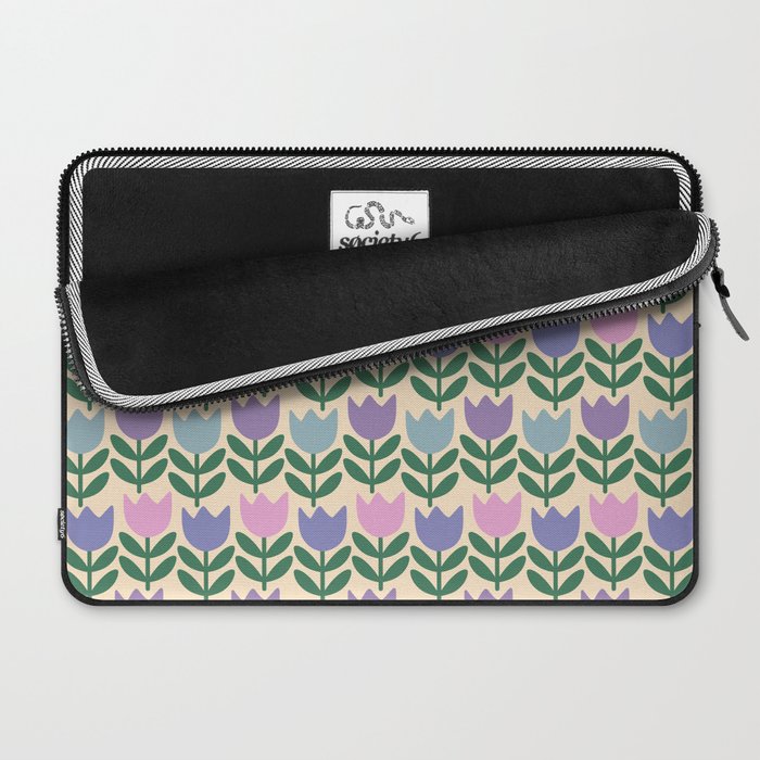Tulip - Pastel Floral Pattern Laptop Sleeve Gallery Image 2