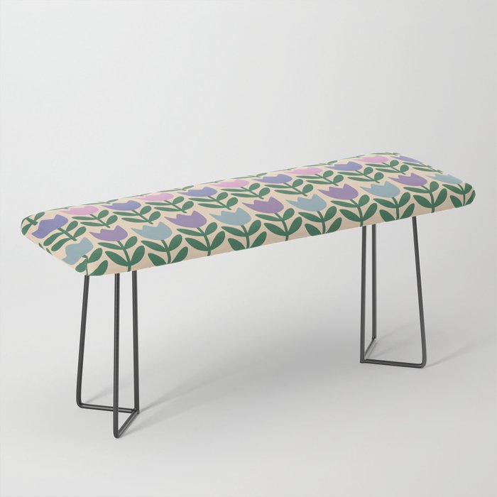 Tulip - Pastel Floral Pattern Bench Gallery Image 1