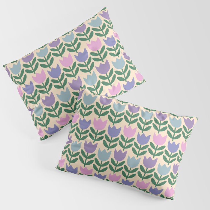 Tulip - Pastel Floral Pattern Pillow Sham Gallery Image 3